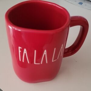 Rae Dunn Red Fa La La Mug